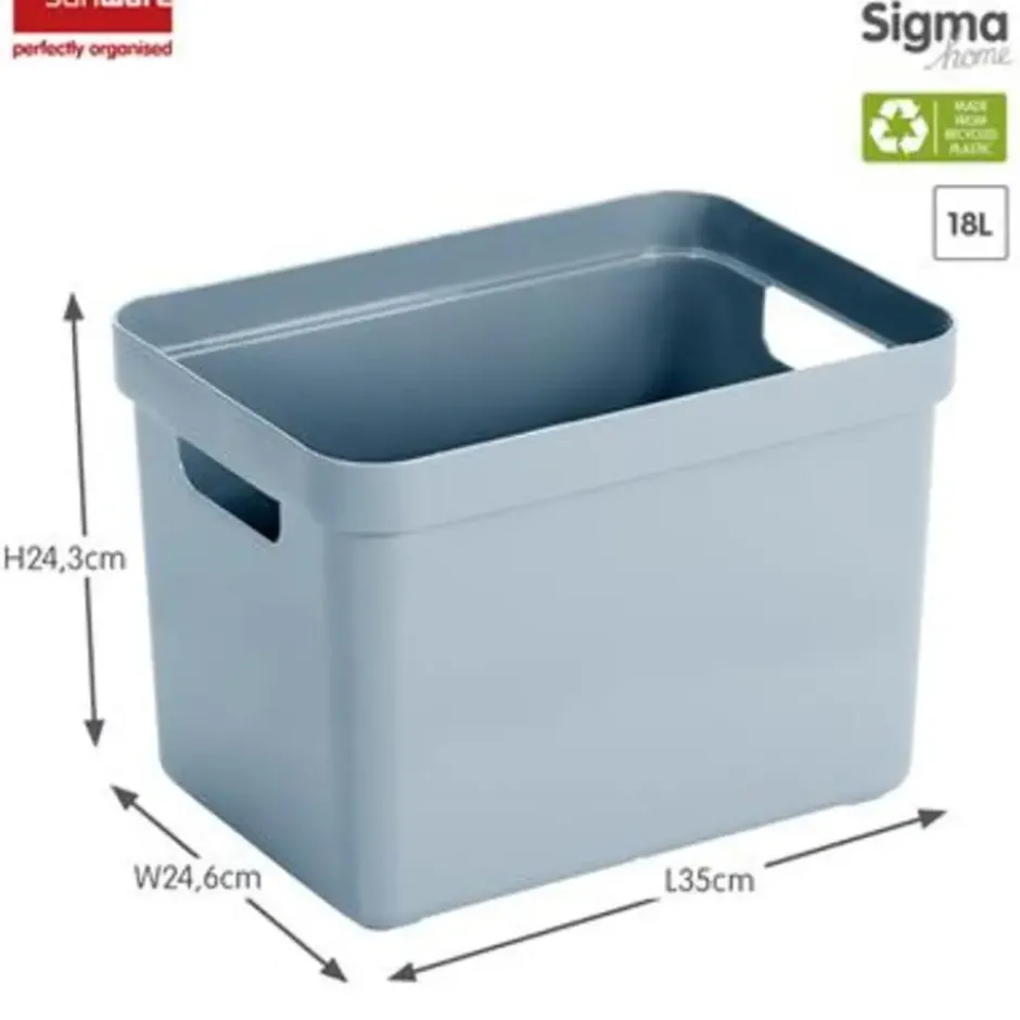 Sigma home opbergbox 18L blauw