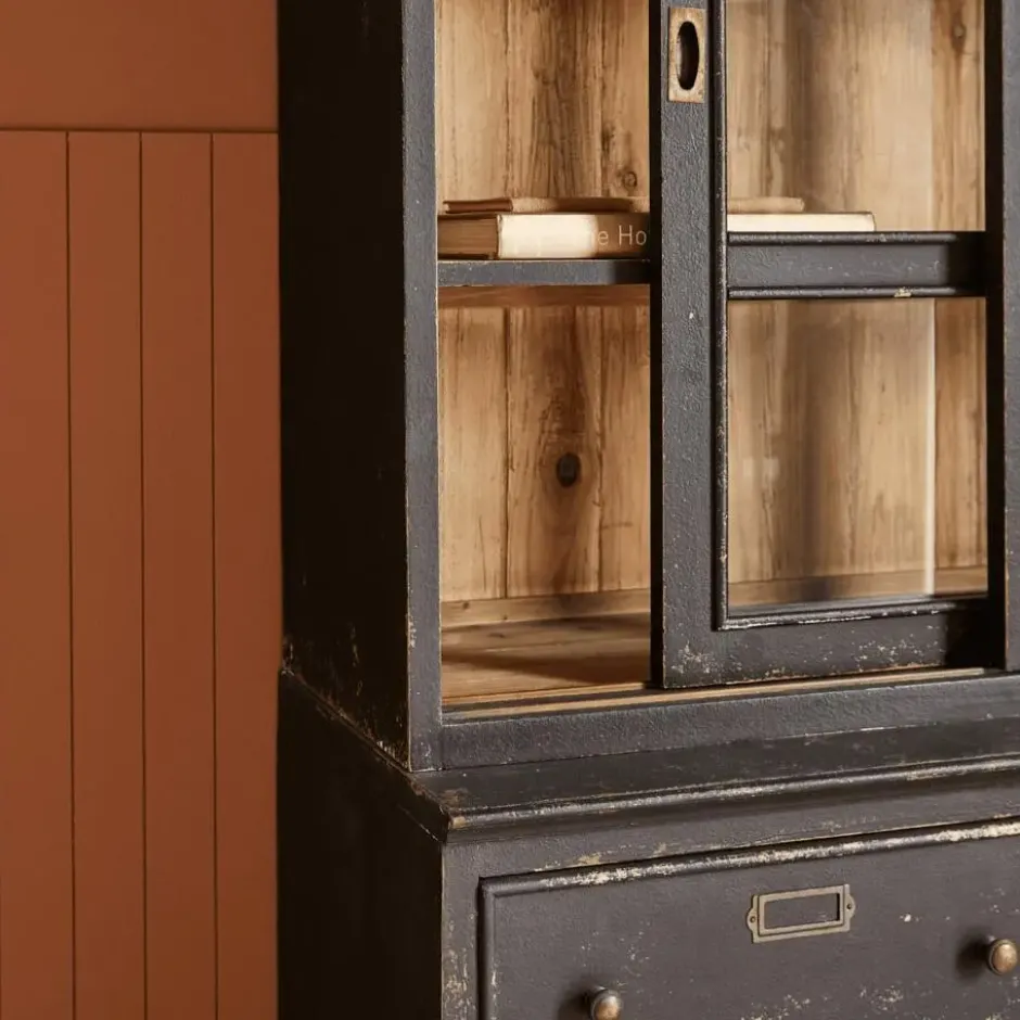 Signature - AMSTERDAM Boekenkast Woonkamer - Zwart - 45x100x240 cm