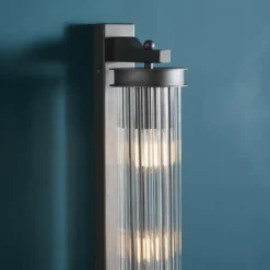 Signature - Wandlamp glazen buis - Grijs - 12x0x55 cm