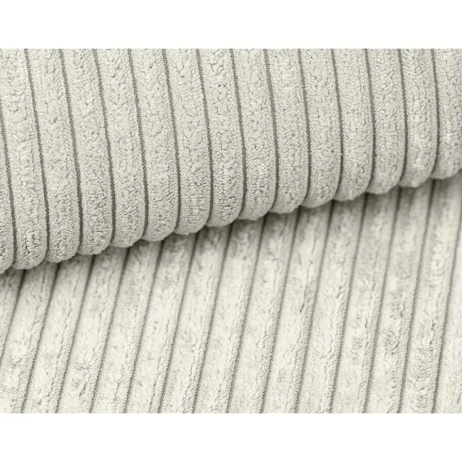 Slaapbank AMELIA - 267 cmx167 cm - Beige Fluweel Stof Rechte hoek