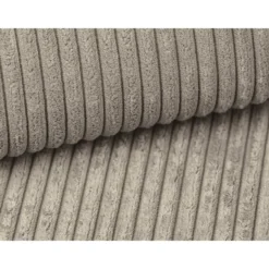 Slaapbank AMELIA - 4 plaatsen - Taupe Fluweel Stof Rechte hoek