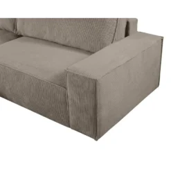 Slaapbank AMELIA - 4 plaatsen - Taupe Fluweel Stof Linker hoek