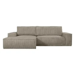 Slaapbank AMELIA - 4 plaatsen - Taupe Fluweel Stof Linker hoek
