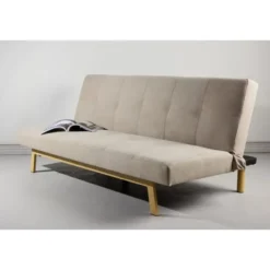Slaapbank Beige Linnen - 180x87x80cm - Bodil