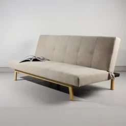Slaapbank Beige Linnen - 180x87x80cm - Bodil