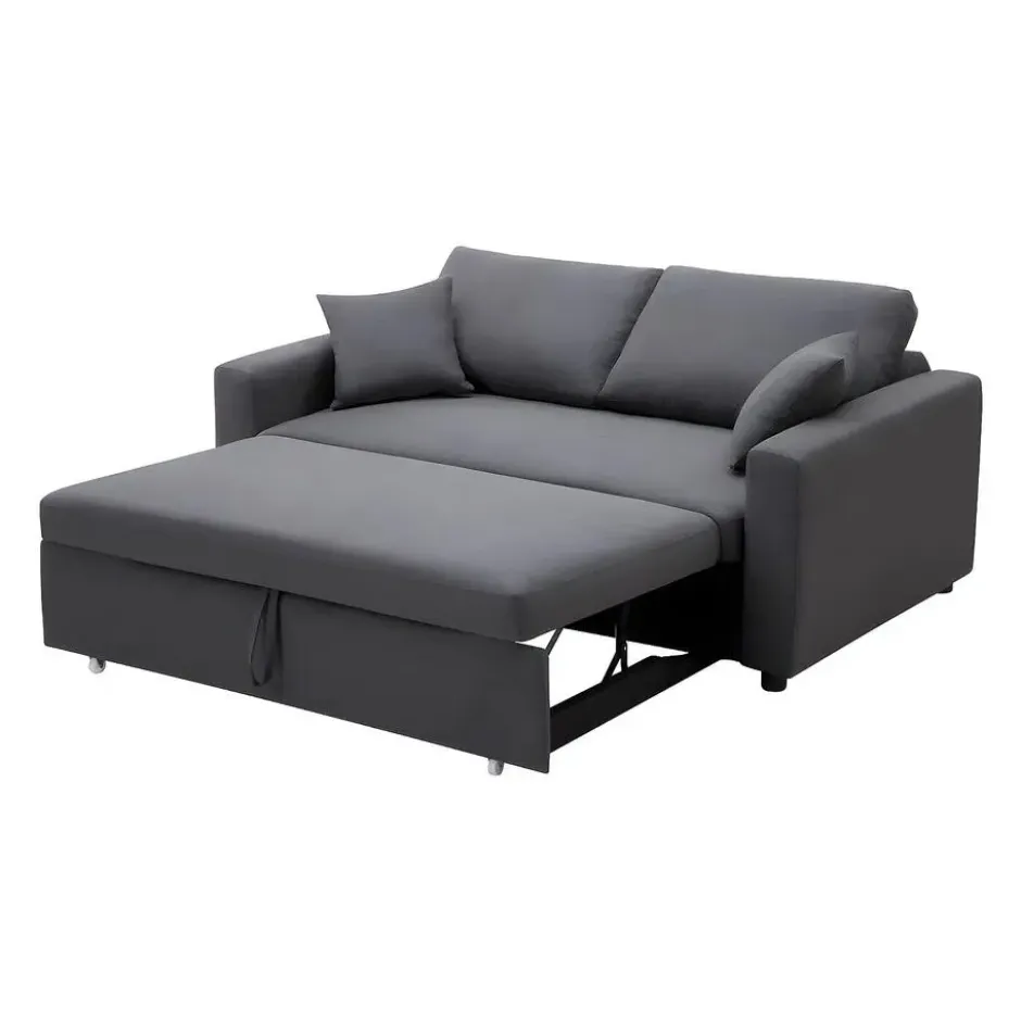 Slaapbank INIZOR - 3 plaatsen - Antracietgrijs Stof