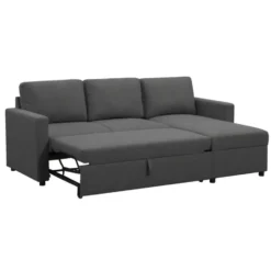Slaapbank Turijn met opbergruimte - antraciet - 82x215x145 cm