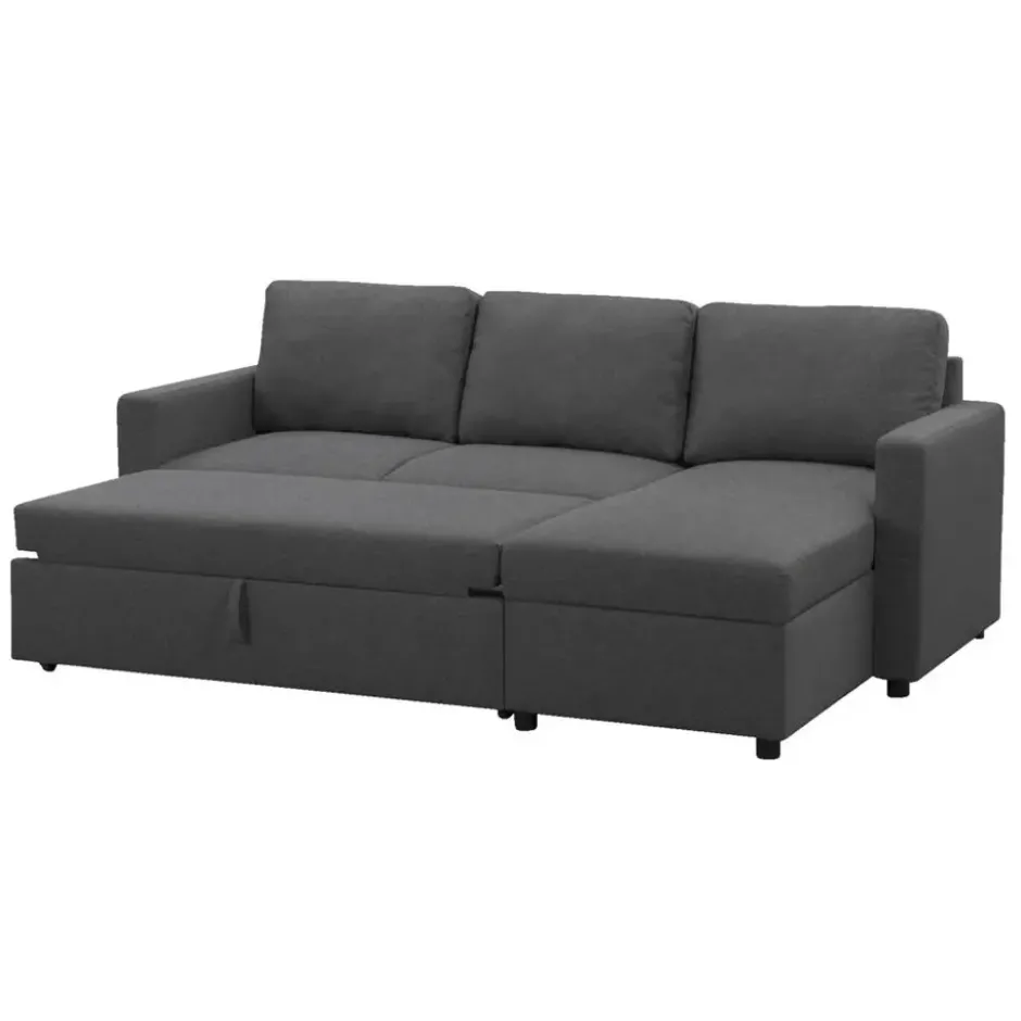 Slaapbank Turijn met opbergruimte - antraciet - 82x215x145 cm