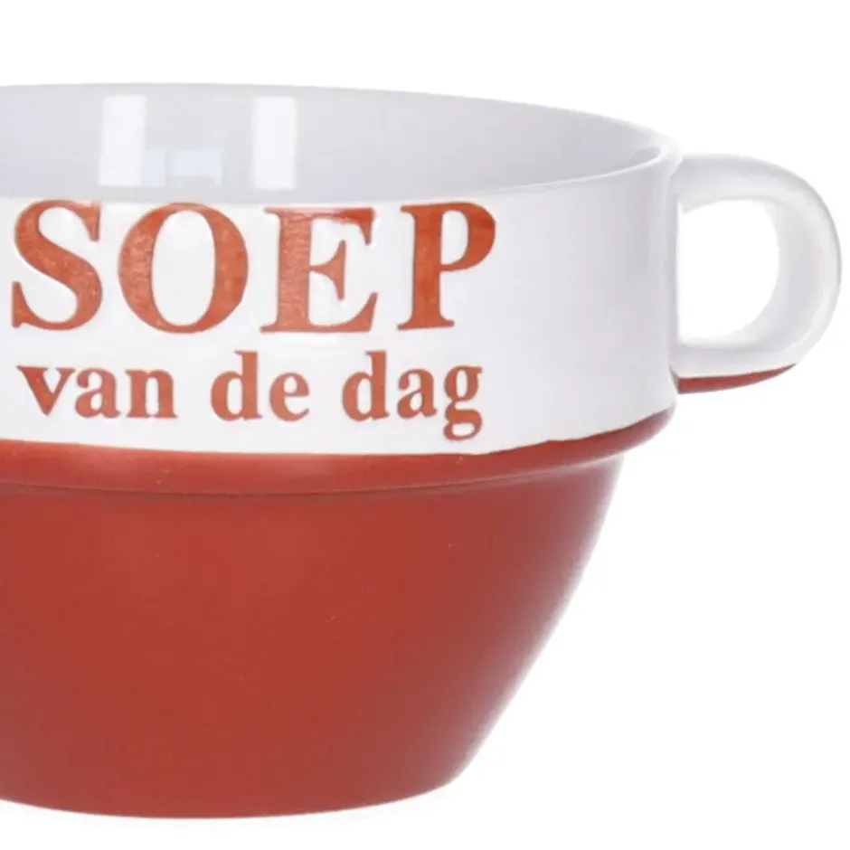 Soepkommen - Soep van de dag - rood - Stapelbaar