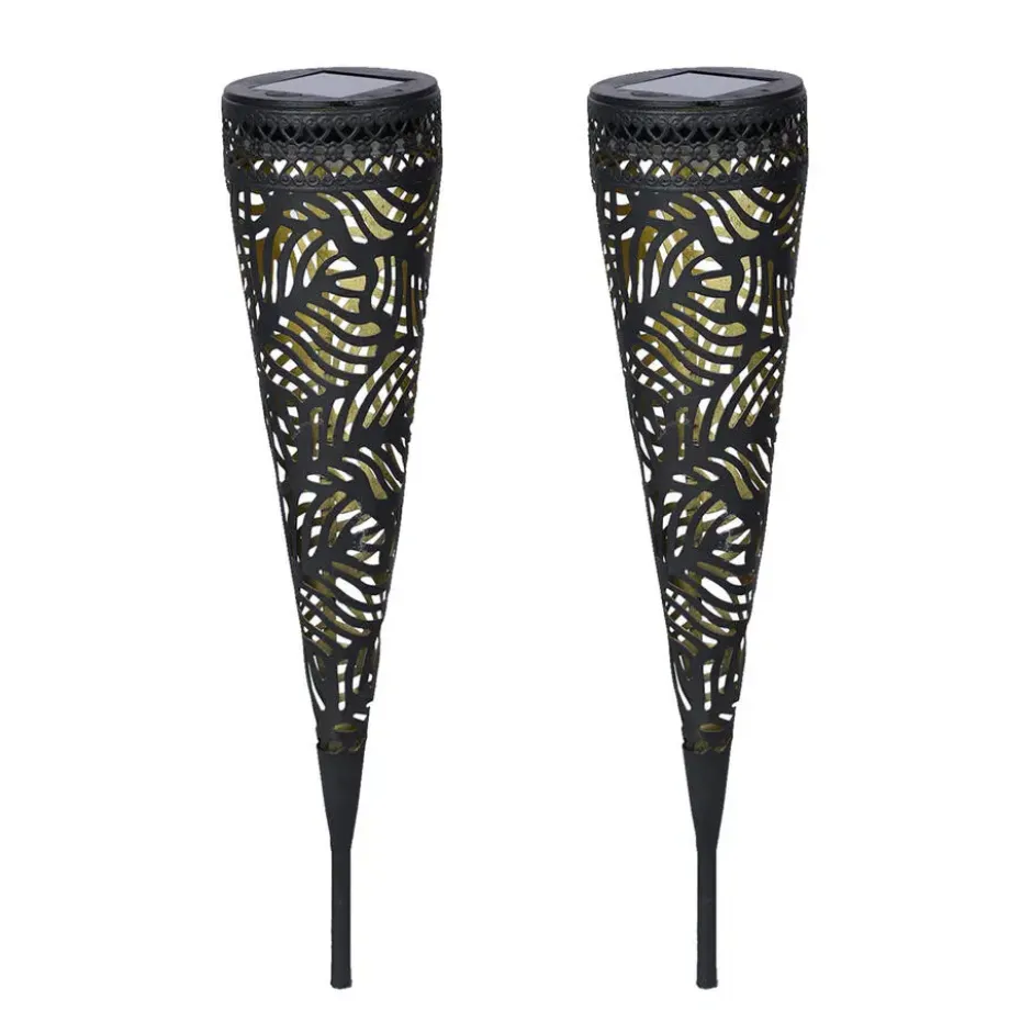 Solar metalen fakkellamp Jersey set van 2
