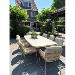 Soreno deens ovale tuintafel 240x110 cm. - Latte