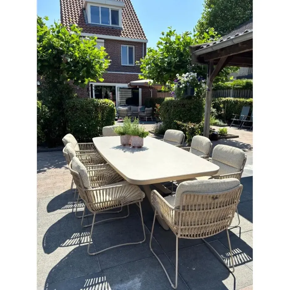 Soreno deens ovale tuintafel 240x110 cm. - Latte
