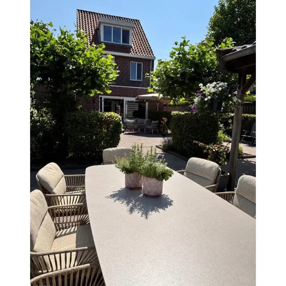 Soreno deens ovale tuintafel 240x110 cm. - Latte