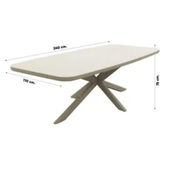 Soreno deens ovale tuintafel 240x110 cm. - Latte