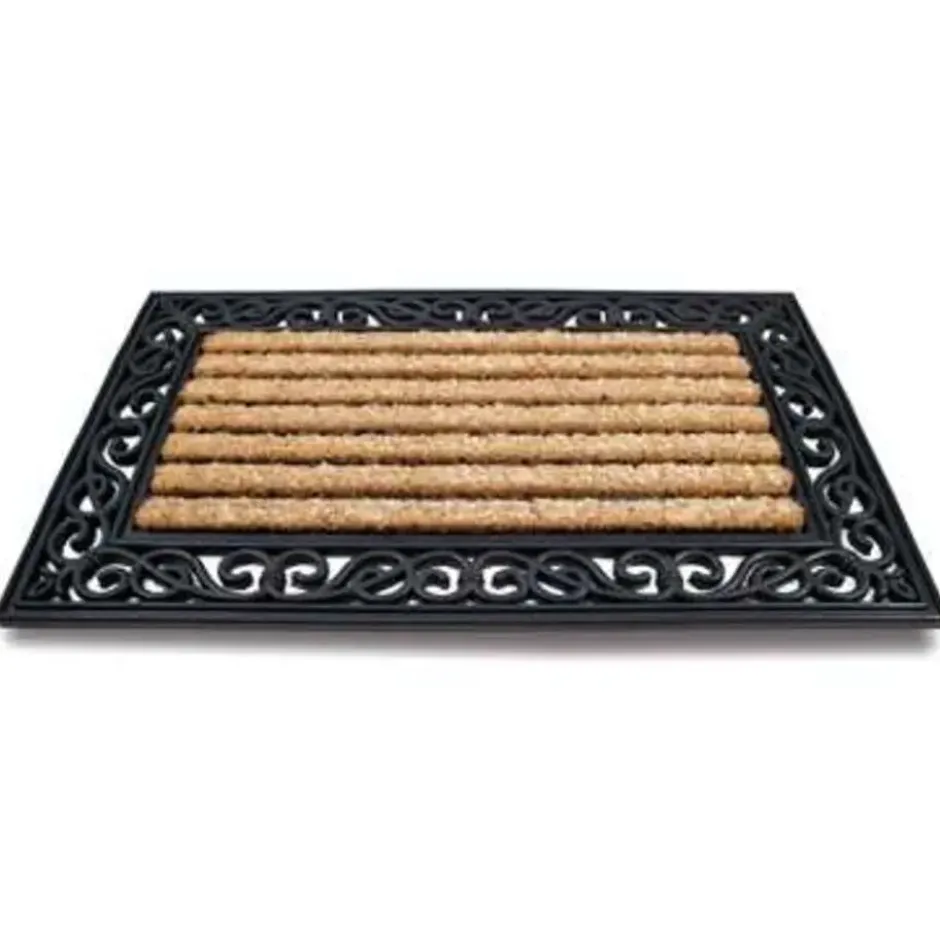 Sorx Deurmat - kokos en PVC - klassiek - bruin - 75 x 45 cm