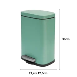 Spirella Pedaalemmer Venice - salie groen - 5L - metaal - 21x30cm