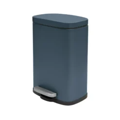 Spirella Pedaalemmer Venice - petrol blauw - 5L - metaal - 21 x 30 cm