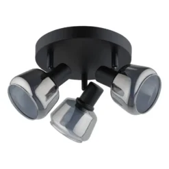 3-Spot Noah smoke glas zwart E14