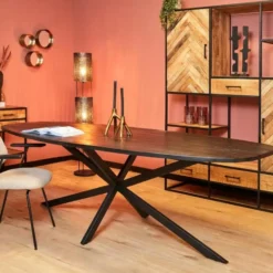 StarFurn - Deens ovale eettafel Elegance - 200 cm - zwart