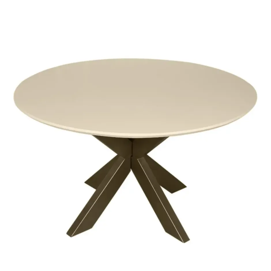 StarFurn - Eettafel Madison ø130 cm - zand/brons