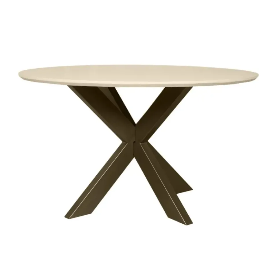StarFurn - Eettafel Madison ø130 cm - zand/brons