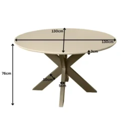 StarFurn - Eettafel Madison ø130 cm - zand/brons