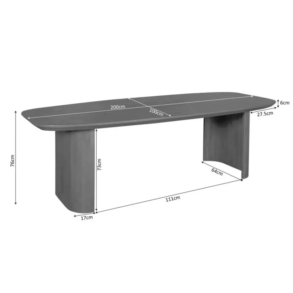 Starfurn - Eettafel Maré - Bruin - 100x200x76 cm
