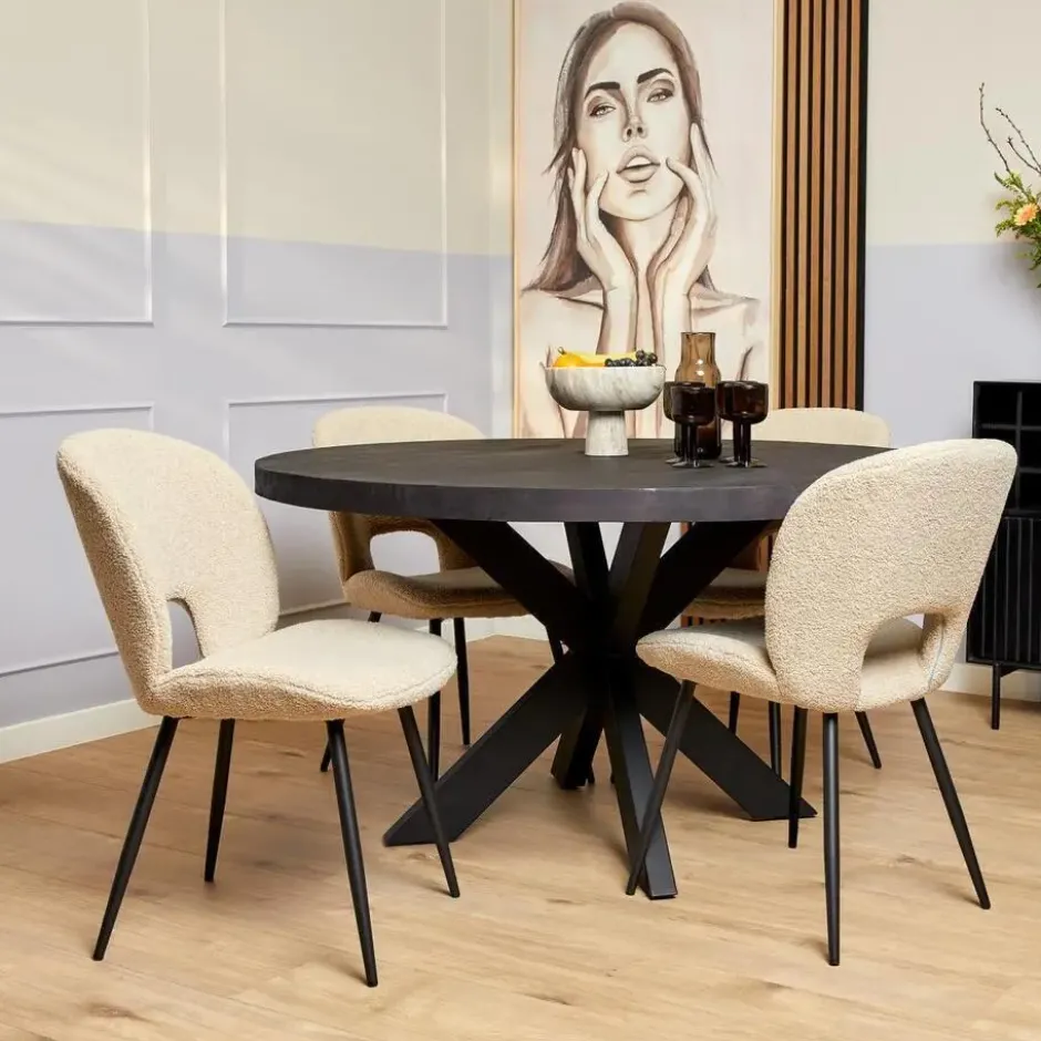 StarFurn - Ronde eettafel Denver - ø120 cm - zwart