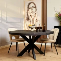 StarFurn - Ronde eettafel Denver - ø140 cm - zwart