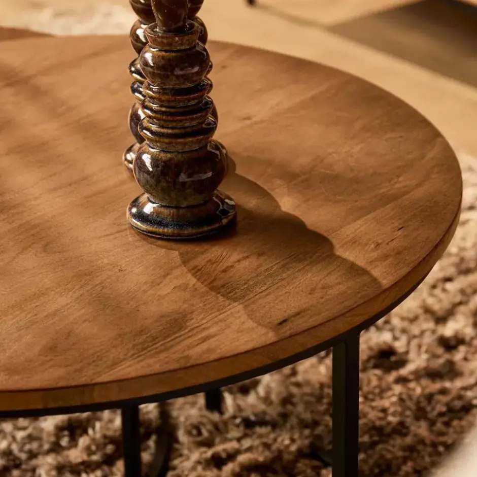 StarFurn - Salontafel Madison ø70 cm set van 2 - naturel