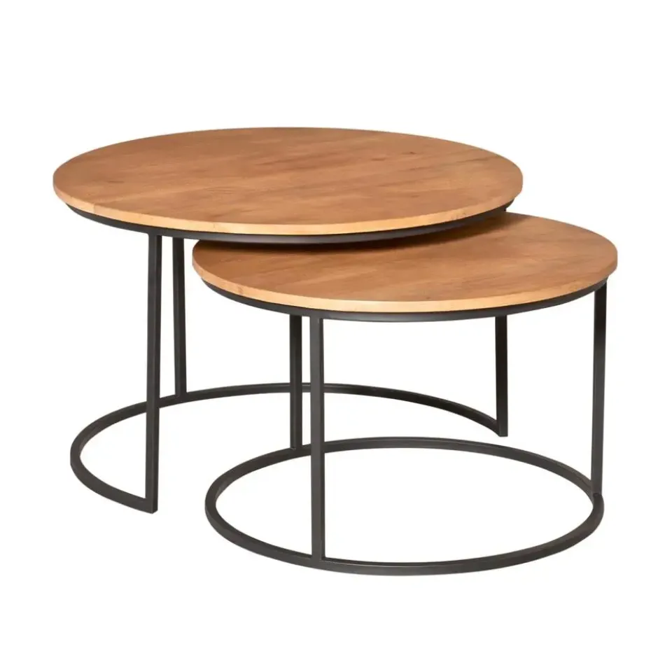 StarFurn - Salontafel Madison ø70 cm set van 2 - naturel