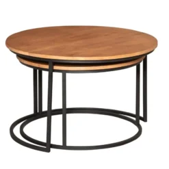 StarFurn - Salontafel Madison ø70 cm set van 2 - naturel