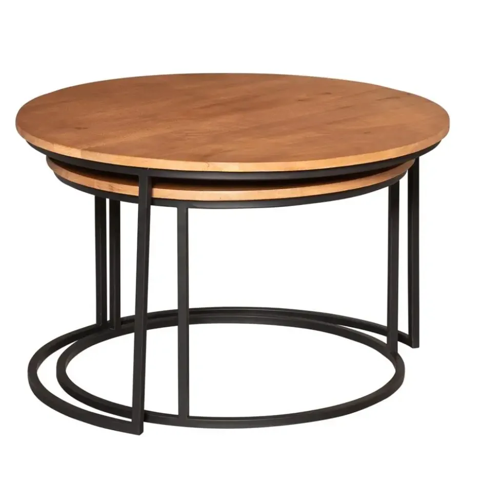 StarFurn - Salontafel Madison ø70 cm set van 2 - naturel