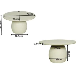Starfurn - Salontafel Mosi - Wit - 70x70x38 cm