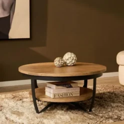 StarFurn - Salontafel Paras ø70 cm - licht mangohout