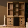 StarFurn - Vitrinekast Noa 160 cm - naturel