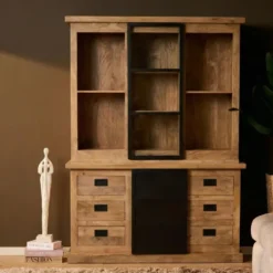 StarFurn - Vitrinekast Noa 160 cm - naturel