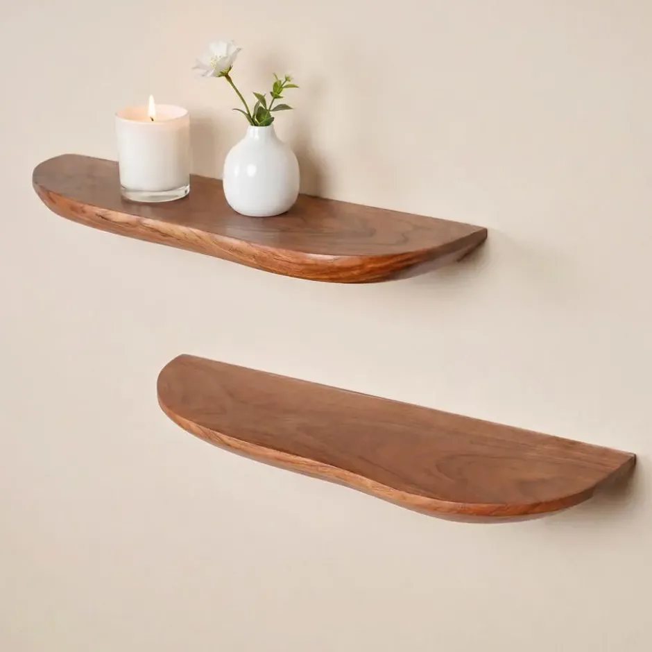 StarFurn - Wandplank set van 2 Live edge 60 cm