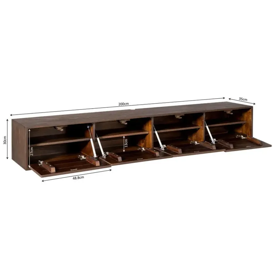 StarFurn - Zwevend Tv-meubel Vision 200 cm - bruin