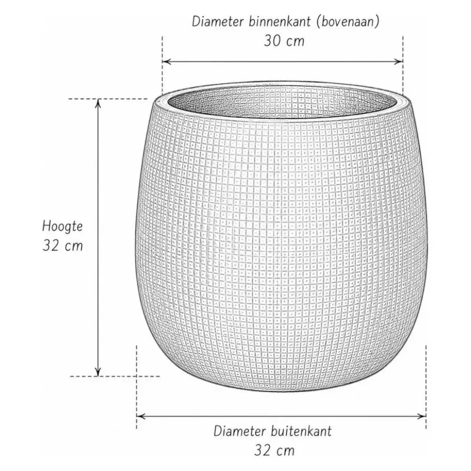 Steege Plantenpot - modern design - goudkleurig - 32 x 32 cm