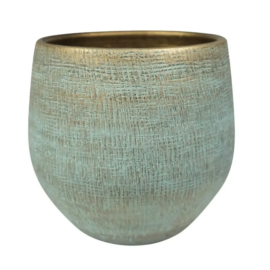 Steege Plantenpot - moderne look - blauw - 36 x 32 cm