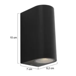 Steinhauer Buitenlamp logan - 2 lichts - zwart - 7x15 cm
