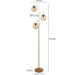 Steinhauer Vloerlamp Bollique - 3 lichts - brons - 24x172 cm