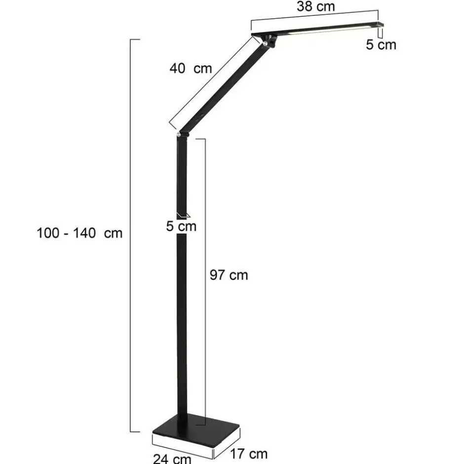 Steinhauer Vloerlamp serenade - zwart - 24x140 cm