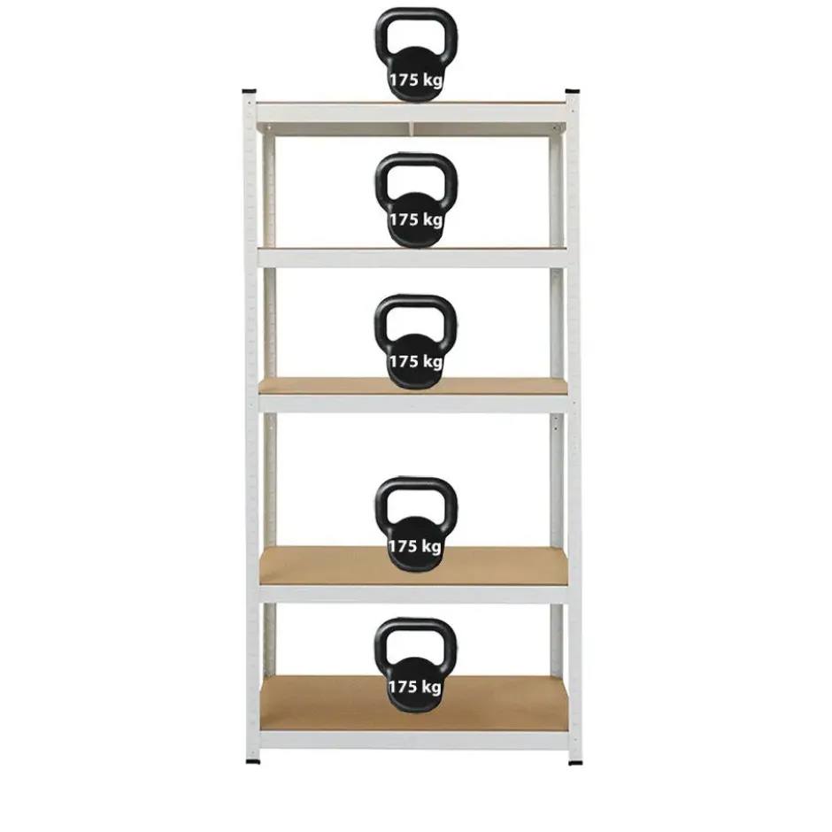 Stellingkast / Magazijnstelling - Wit - 5 planken