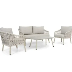 Stoel en Bank Loungeset 4 personen Rope Zand/Beige Coco Serra