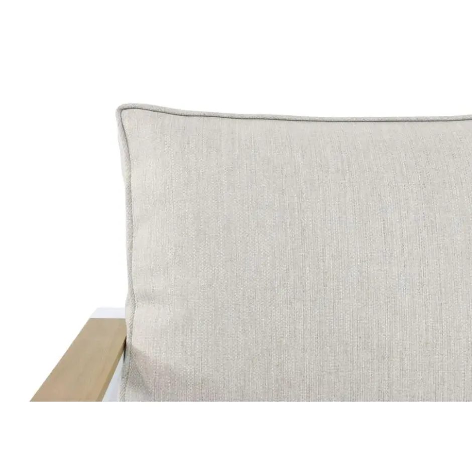 Stoel en Bank Loungeset 5 personen Aluminium/Polywood (teakfinish) Wit