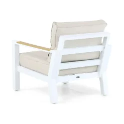 Stoel en Bank Loungeset 5 personen Aluminium/Polywood (teakfinish) Wit