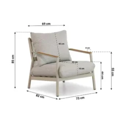Stoel en Bank Loungeset 5 personen Rope Grijs Coco Sevilla