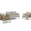Stoel en Bank Loungeset 4 personen Wicker/Aluminium/Aluminium/wicker Taupe
